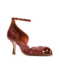 rote Leder Pumps von Sarah Chofakian