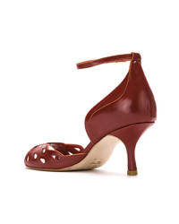 rote Leder Pumps von Sarah Chofakian