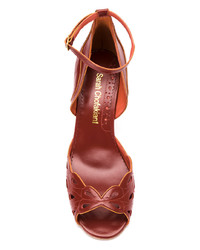 rote Leder Pumps von Sarah Chofakian