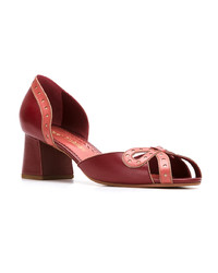 rote Leder Pumps von Sarah Chofakian