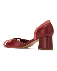 rote Leder Pumps von Sarah Chofakian