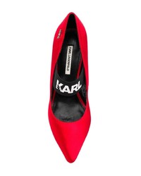 rote Leder Pumps von Karl Lagerfeld