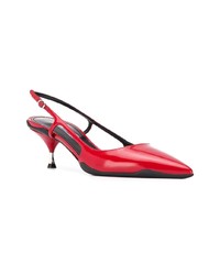 rote Leder Pumps von Prada