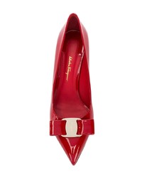 rote Leder Pumps von Salvatore Ferragamo