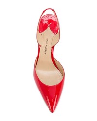 rote Leder Pumps von Paul Andrew