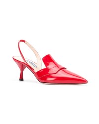 rote Leder Pumps von Prada