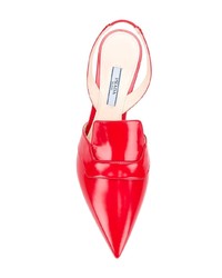 rote Leder Pumps von Prada