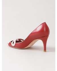 rote Leder Pumps von Sarah Chofakian