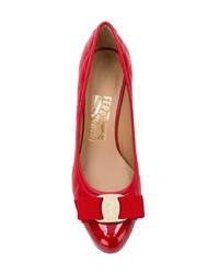 rote Leder Pumps von Salvatore Ferragamo