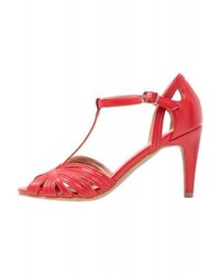 rote Leder Sandaletten von Anna Field