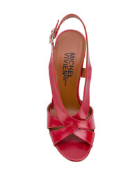 rote Leder Sandaletten von Michel Vivien