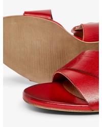 rote Leder Sandaletten von Bianco