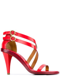rote Leder Sandaletten von Chloé