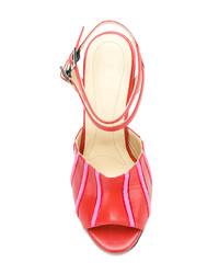 rote Leder Sandaletten von Marni