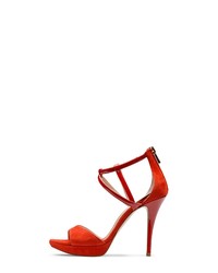 rote Leder Sandaletten von Evita