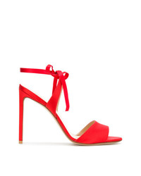 rote Leder Sandaletten von Francesco Russo