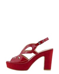 rote Leder Sandaletten von Heine