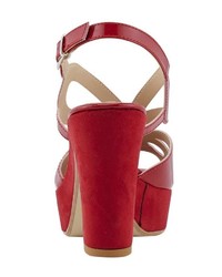 rote Leder Sandaletten von Heine