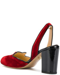 rote Leder Sandaletten von Charlotte Olympia