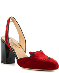 rote Leder Sandaletten von Charlotte Olympia