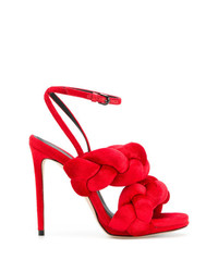 rote Leder Sandaletten von Marco De Vincenzo
