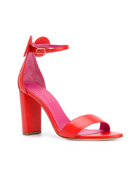 rote Leder Sandaletten von Oscar Tiye
