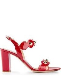 rote Leder Sandaletten von Moschino