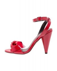 rote Leder Sandaletten von New Look
