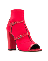 rote Leder Sandaletten von Marc Ellis