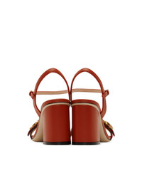 rote Leder Sandaletten von Gucci