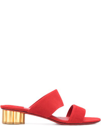 rote Leder Sandaletten von Salvatore Ferragamo