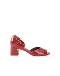 rote Leder Sandaletten von Sarah Chofakian