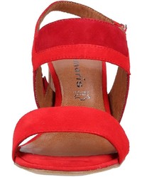 rote Leder Sandaletten von Tamaris