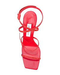 rote Leder Sandaletten von Off-White