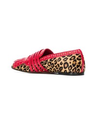 rote Leder Slipper mit Leopardenmuster von L'Autre Chose