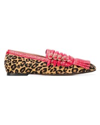rote Leder Slipper mit Leopardenmuster von L'Autre Chose