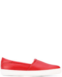 rote Leder Slipper von Giorgio Armani
