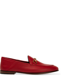 rote Leder Slipper von Gucci