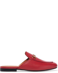 rote Leder Slipper von Gucci