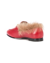 rote Leder Slipper von Gucci