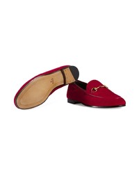 rote Leder Slipper von Gucci