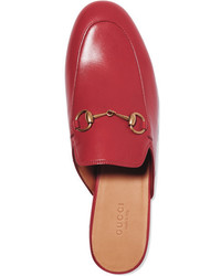 rote Leder Slipper von Gucci