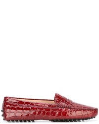 rote Leder Slipper von Tod's