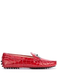 rote Leder Slipper von Tod's