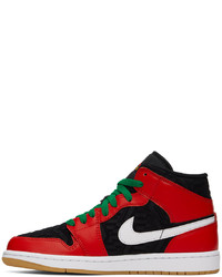 rote Leder Sportschuhe von NIKE JORDAN