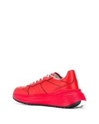 rote Leder Sportschuhe von Bottega Veneta