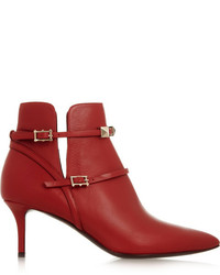 rote Leder Stiefeletten mit Ausschnitten von Valentino