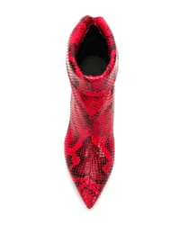 rote Leder Stiefeletten mit Schlangenmuster von Isabel Marant