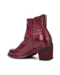 rote Leder Stiefeletten von Officine Creative