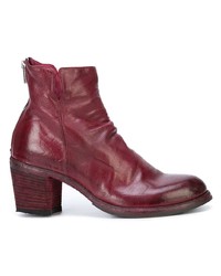 rote Leder Stiefeletten von Officine Creative